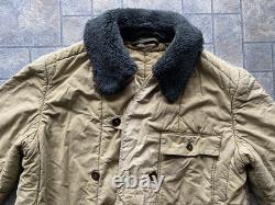 Genuine 1970s Hungarian Army Military Jacket Coat Collared Flight Liner Vintage