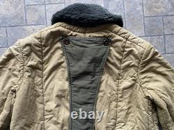 Genuine 1970s Hungarian Army Military Jacket Coat Collared Flight Liner Vintage