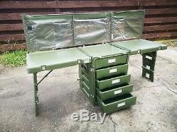Genuine British Military Outdoor Field Desk / Portable Office Army Table Drawers