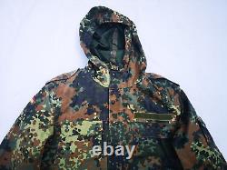 German Parka Original Army Military Hooded Jacket Field Flecktarn Camo Used