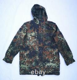 German Parka Original Army Military Hooded Jacket Field Flecktarn Camo Used