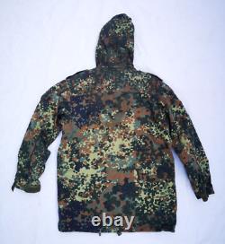 German Parka Original Army Military Hooded Jacket Field Flecktarn Camo Used