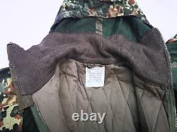 German Parka Original Army Military Hooded Jacket Field Flecktarn Camo Used