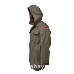 German Parka Original Army Military Winter Warm Fleece Hooded Coat Olive Green