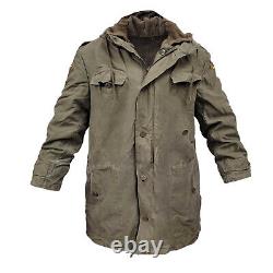 German Parka Original Army Surplus Military Winter Warm Fleece Hooded Coat Olive