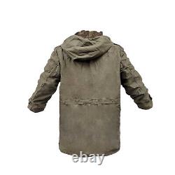 German Parka Original Army Surplus Military Winter Warm Fleece Hooded Coat Olive