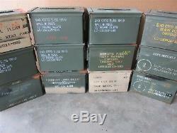 Grade 2 12 Pack 50 Cal Ammo Can Box Army Military M2A1 Metal Storage 5.56