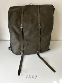 Heavy-Duty Swiss Army Backpack 1973-LRG Vintage Rubberized Leather Military Bag