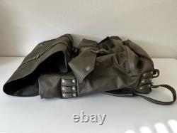 Heavy-Duty Swiss Army Backpack 1973-LRG Vintage Rubberized Leather Military Bag