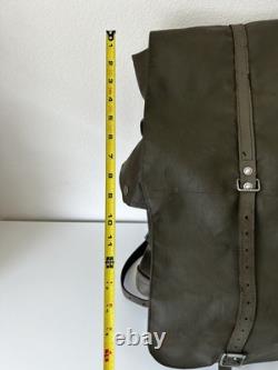 Heavy-Duty Swiss Army Backpack 1973-LRG Vintage Rubberized Leather Military Bag