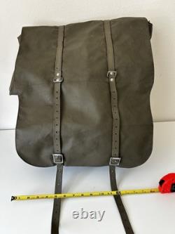 Heavy-Duty Swiss Army Backpack 1973-LRG Vintage Rubberized Leather Military Bag
