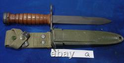 ITALIAN ARMY Leather Handle BM59 BAYONET with SCABBARD 1965 AEP Surplus Military