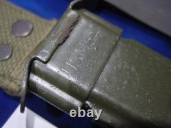 ITALIAN ARMY Leather Handle BM59 BAYONET with SCABBARD 1965 AEP Surplus Military