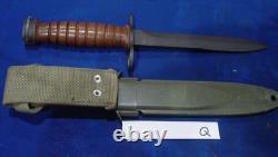 ITALIAN ARMY Leather Handle BM59 BAYONET with SCABBARD 1965 AEP Surplus Military