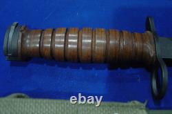 ITALIAN ARMY Leather Handle BM59 BAYONET with SCABBARD 1965 AEP Surplus Military