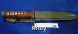 ITALIAN ARMY Leather Handle BM59 BAYONET with SCABBARD 1965 AEP Surplus Military