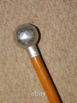 Interwar Military F. Narborough Swagger Stick With H/m 1936 Silver Ball Top 72cm