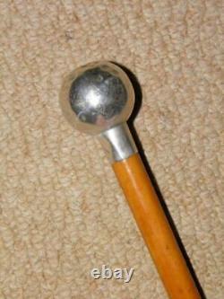 Interwar Military F. Narborough Swagger Stick With H/m 1936 Silver Ball Top 72cm