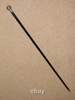 Interwar Military Kings Shropshire Light Infantry Swagger Stick -H/m 1923 Silver