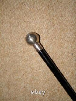Interwar Military Kings Shropshire Light Infantry Swagger Stick -H/m 1923 Silver
