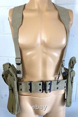 Israeli Military IDF Defence Force Desert Tan 1970's Fabric Webbing Rig System