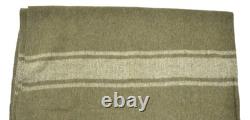 Italian Genuine Army Brown Wool Blanket 200x155 cm Vintage Military Surplus Used