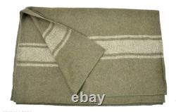 Italian Genuine Army Brown Wool Blanket 200x155 cm Vintage Military Surplus Used