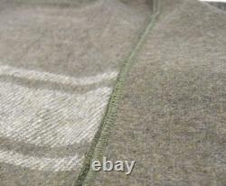 Italian Genuine Army Brown Wool Blanket 200x155 cm Vintage Military Surplus Used