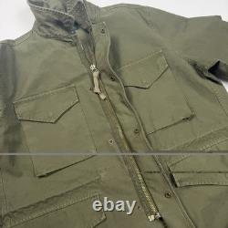 J Crew Garment Dyed Field Jacket Army Surplus Sateen Olive Green Vintage XL