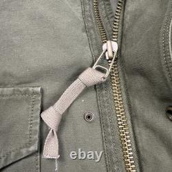 J Crew Garment Dyed Field Jacket Army Surplus Sateen Olive Green Vintage XL