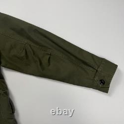 J Crew Garment Dyed Field Jacket Army Surplus Sateen Olive Green Vintage XL
