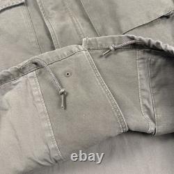 J Crew Garment Dyed Field Jacket Army Surplus Sateen Olive Green Vintage XL