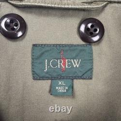J Crew Garment Dyed Field Jacket Army Surplus Sateen Olive Green Vintage XL