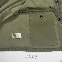 J Crew Garment Dyed Field Jacket Army Surplus Sateen Olive Green Vintage XL