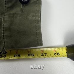 J Crew Garment Dyed Field Jacket Army Surplus Sateen Olive Green Vintage XL