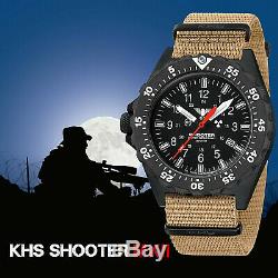 KHS Tactical Watch Infantry Shooter MKII Field Trigalights© Date Army Strap TAN
