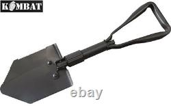 Kombat British US Army Military Entrenching Tool Tri Folding Shovel Spade + Case
