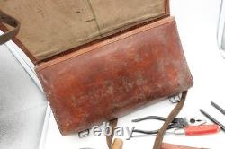 Large Swiss Army Military Mechanic Electrician Tool Weapon Bag Leather WW2 1940