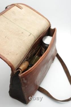 Large Swiss Army Military Mechanic Electrician Tool Weapon Bag Leather WW2 1940