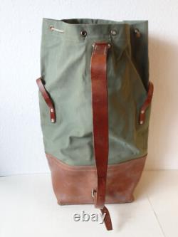 Large Transport Swiss Army Military Sea bag backpack Canvas Leather Seesack 1968
