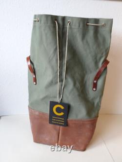 Large Transport Swiss Army Military Sea bag backpack Canvas Leather Seesack 1968