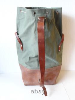 Large Transport Swiss Army Military Sea bag backpack Canvas Leather Seesack 1968