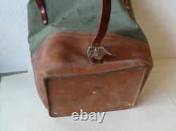 Large Transport Swiss Army Military Sea bag backpack Canvas Leather Seesack 1968