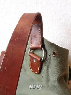 Large Transport Swiss Army Military Sea bag backpack Canvas Leather Seesack 1968