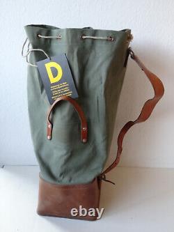 Large Transport Swiss Army Military Sea bag backpack Canvas Leather Seesack 1969