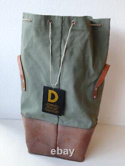 Large Transport Swiss Army Military Sea bag backpack Canvas Leather Seesack 1969