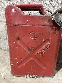Lot 2 VTG Antique Military Jerry Can 5 Gallon Gas Can US USA Army Jeep 1951