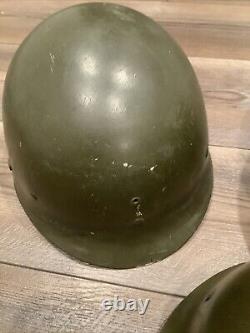 Lot Of Four Army Military Helmets Helmet Liner Westinghouse Firestone Ww2