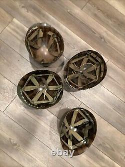 Lot Of Four Army Military Helmets Helmet Liner Westinghouse Firestone Ww2