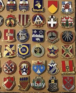 Lot of 100 US Army Unit Crest DI/DUI Military Pins Infantry Engineer Artillery